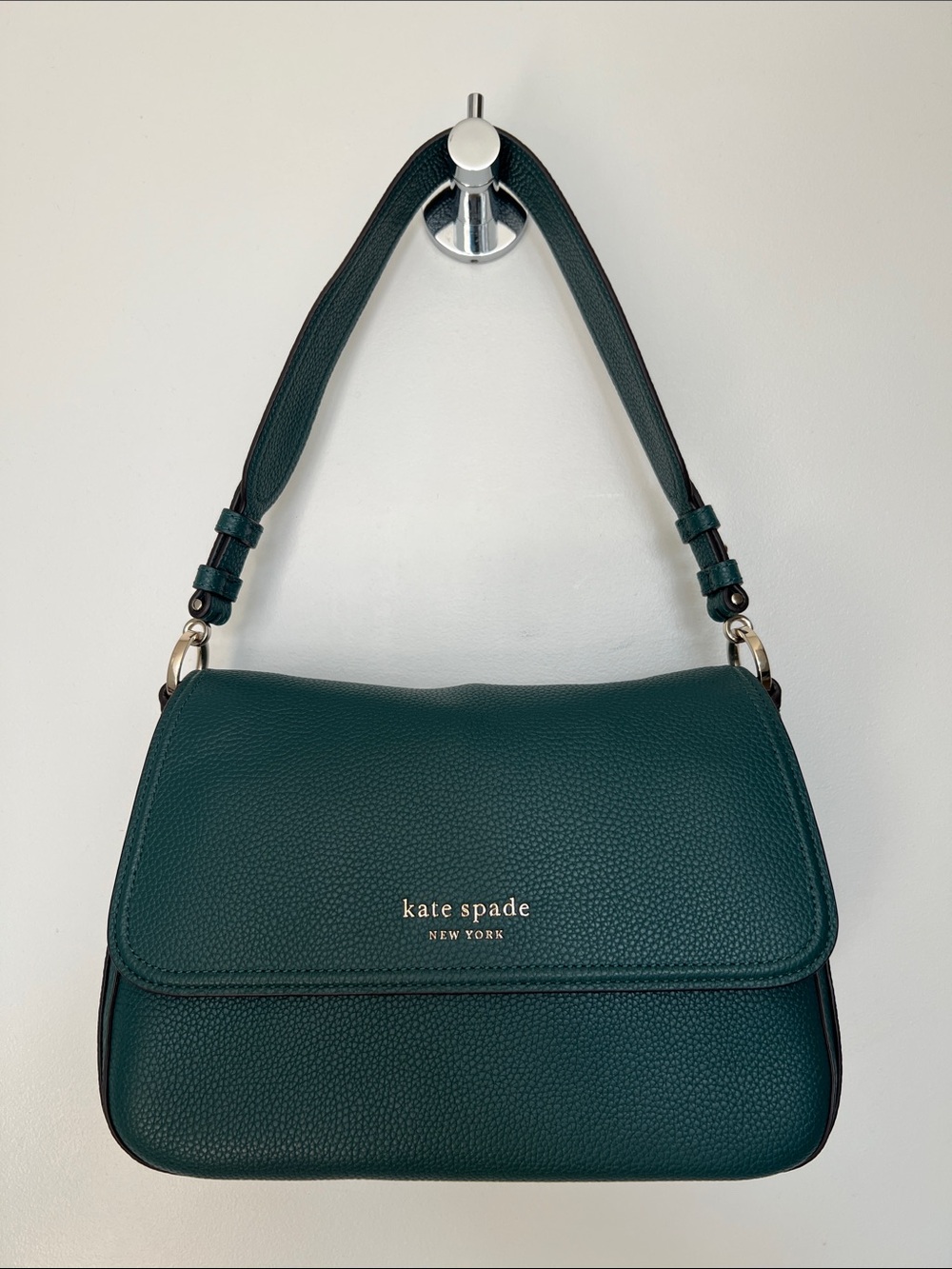 kate spade Dark Teal Pebbled Leather Shoulder Bag